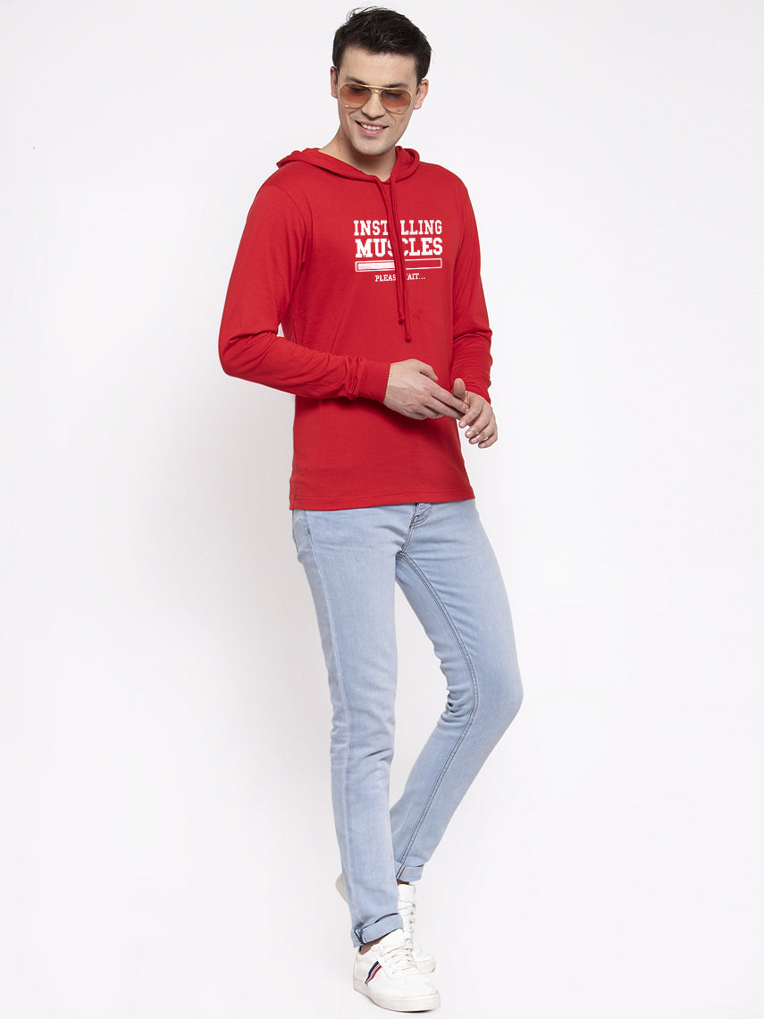 Men's Installing Muscles Full Sleeves Hoody T-Shirt - Friskers