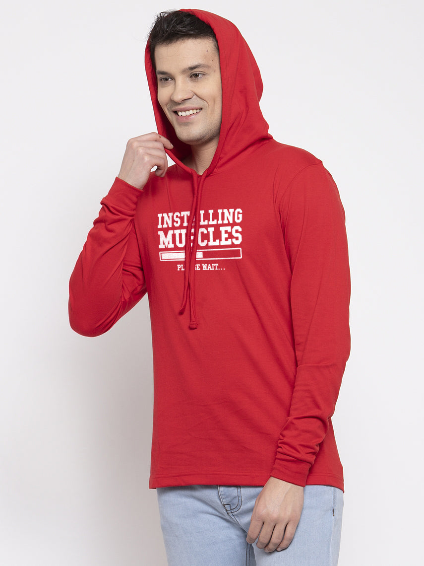 Men's Installing Muscles Full Sleeves Hoody T-Shirt - Friskers