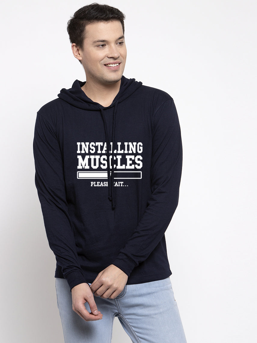 Men's Installing Muscles Full Sleeves Hoody T-Shirt - Friskers