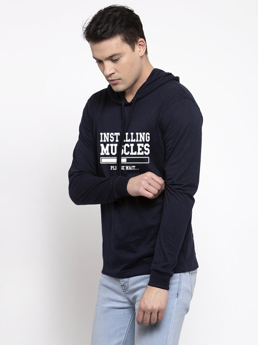 Men's Installing Muscles Full Sleeves Hoody T-Shirt - Friskers