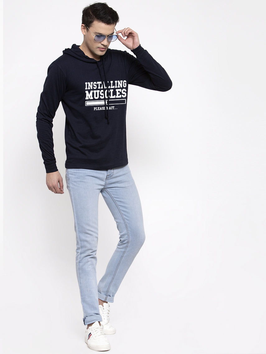 Men's Installing Muscles Full Sleeves Hoody T-Shirt - Friskers