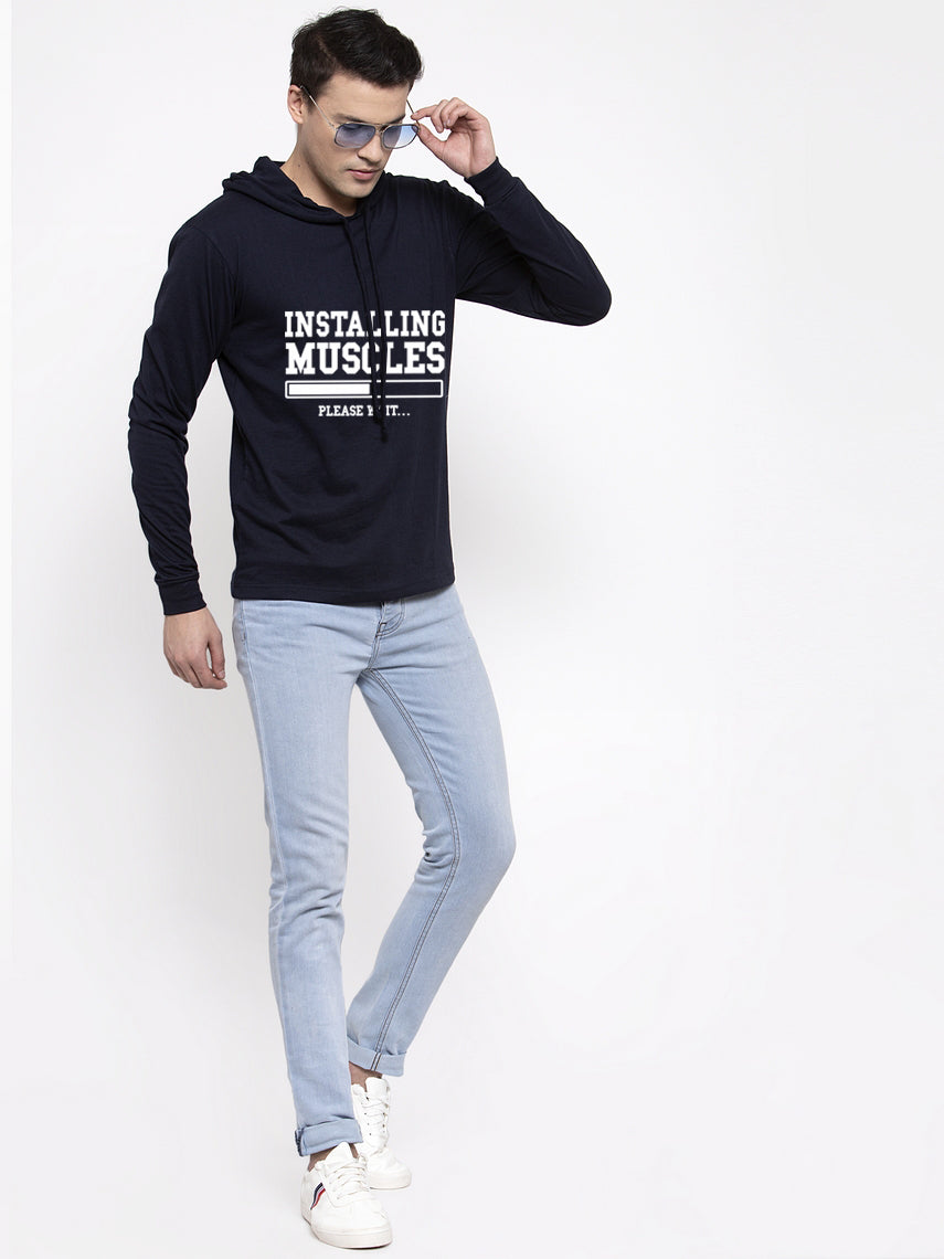 Men's Installing Muscles Full Sleeves Hoody T-Shirt - Friskers