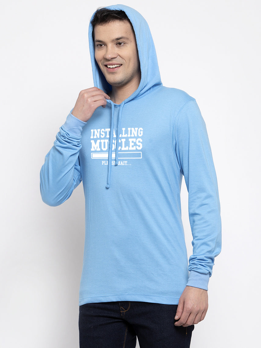 Men's Installing Muscles Full Sleeves Hoody T-Shirt - Friskers