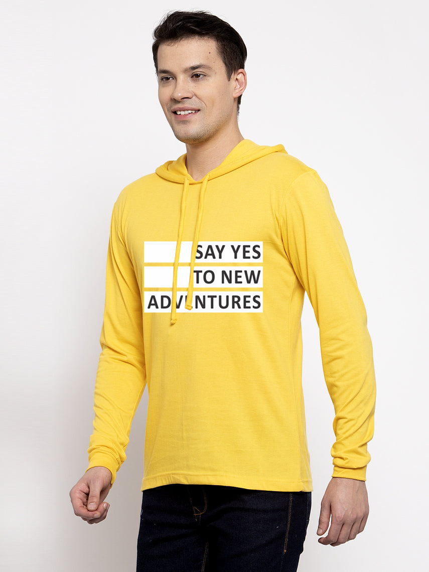 Men's Say Yes To Adventure Full Sleeves Hoody T-Shirt - Friskers