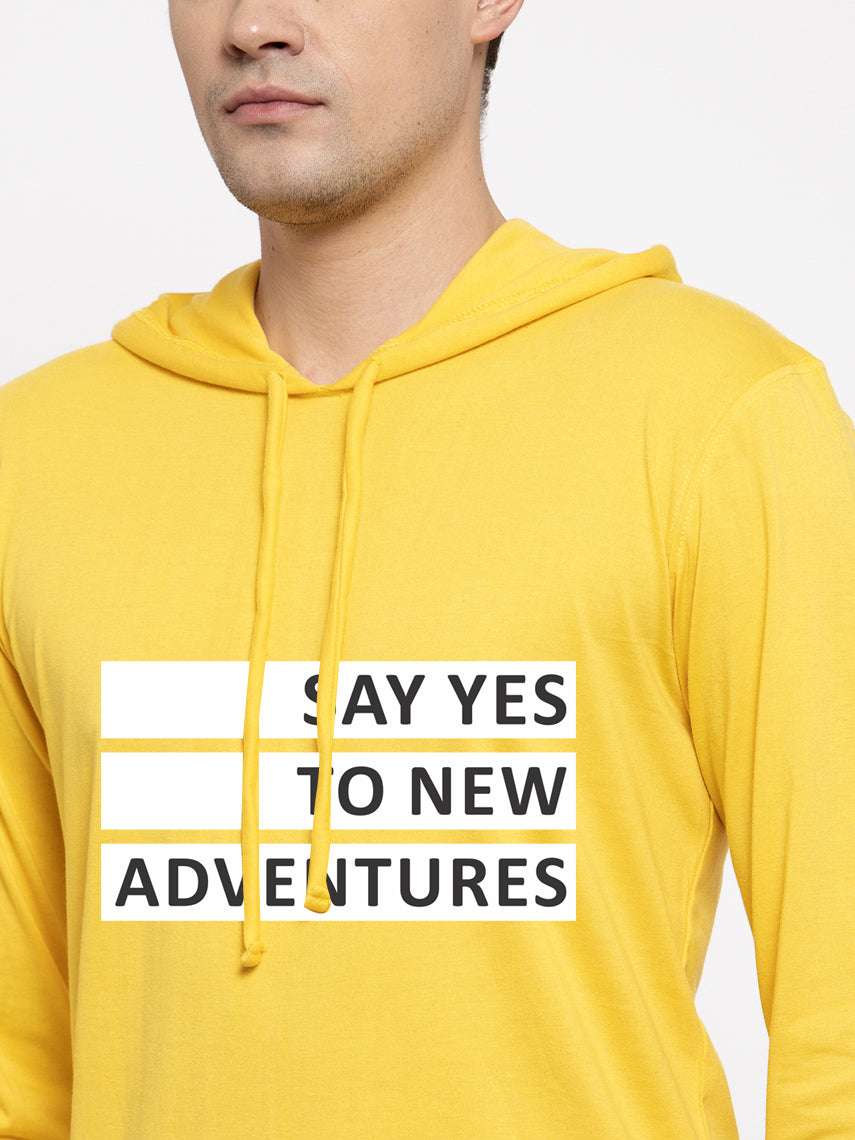 Men's Say Yes To Adventure Full Sleeves Hoody T-Shirt - Friskers