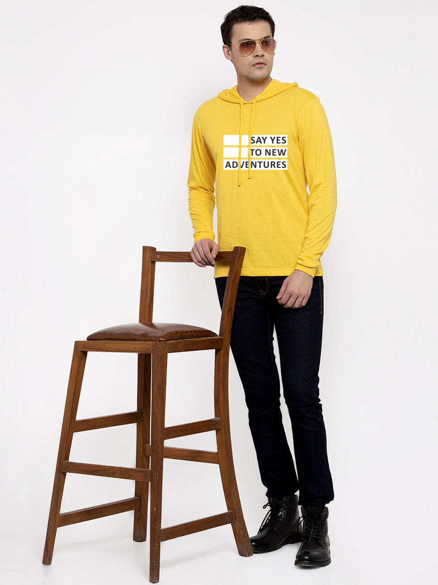Men's Say Yes To Adventure Full Sleeves Hoody T-Shirt - Friskers