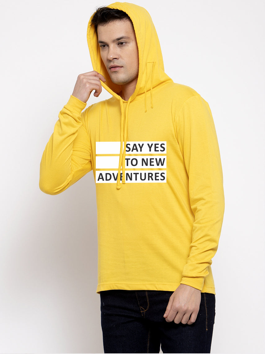 Men's Say Yes To Adventure Full Sleeves Hoody T-Shirt - Friskers