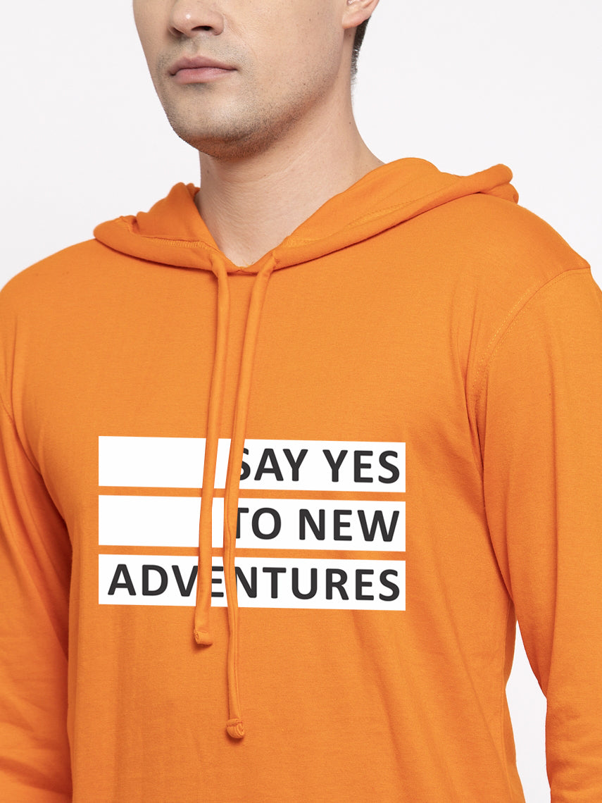 Men's Say Yes To Adventure Full Sleeves Hoody T-Shirt - Friskers
