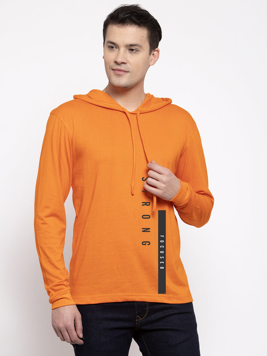Men's Strong Focused Full Sleeves Hoody T-Shirt - Friskers