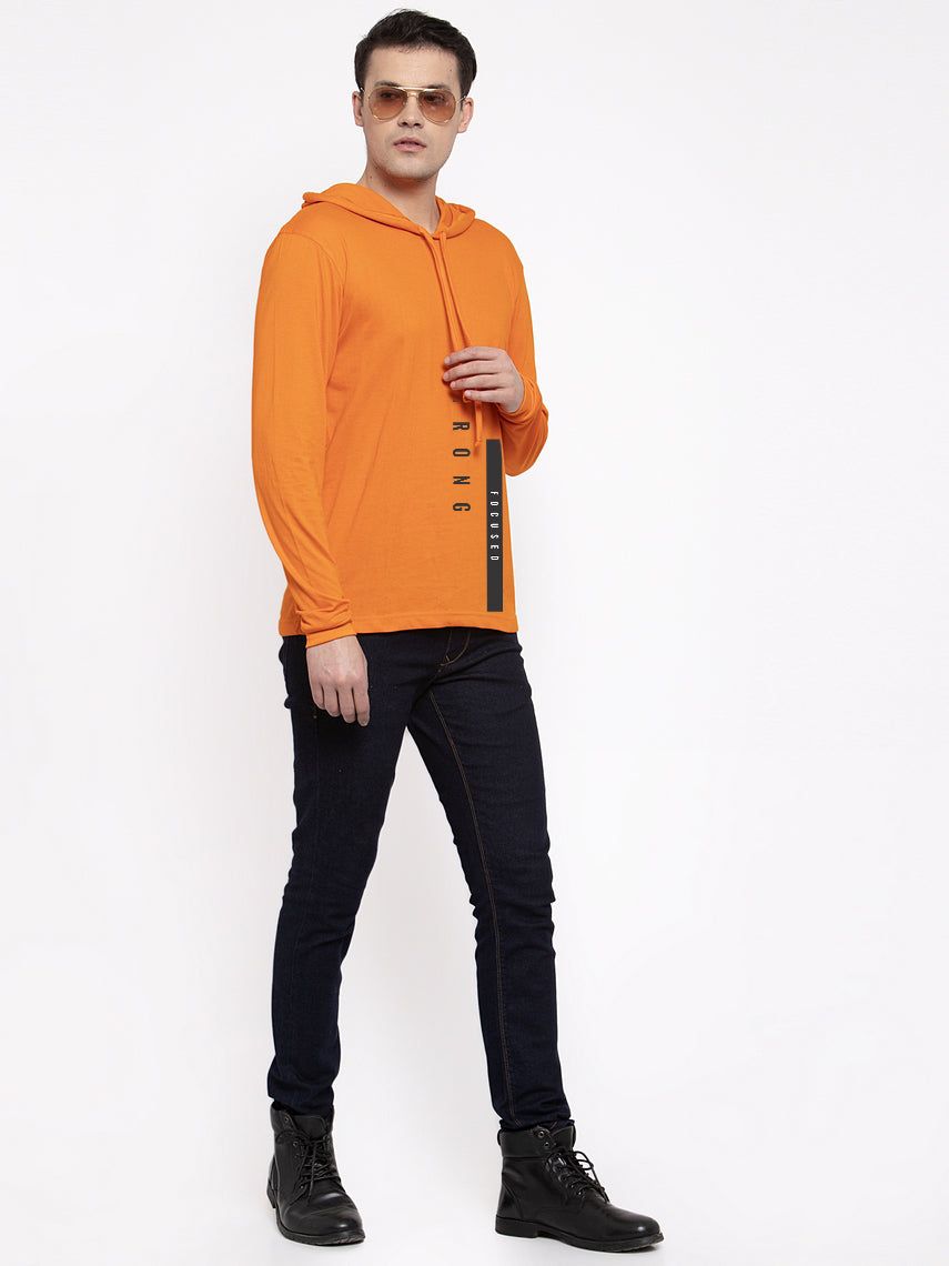 Men's Strong Focused Full Sleeves Hoody T-Shirt - Friskers