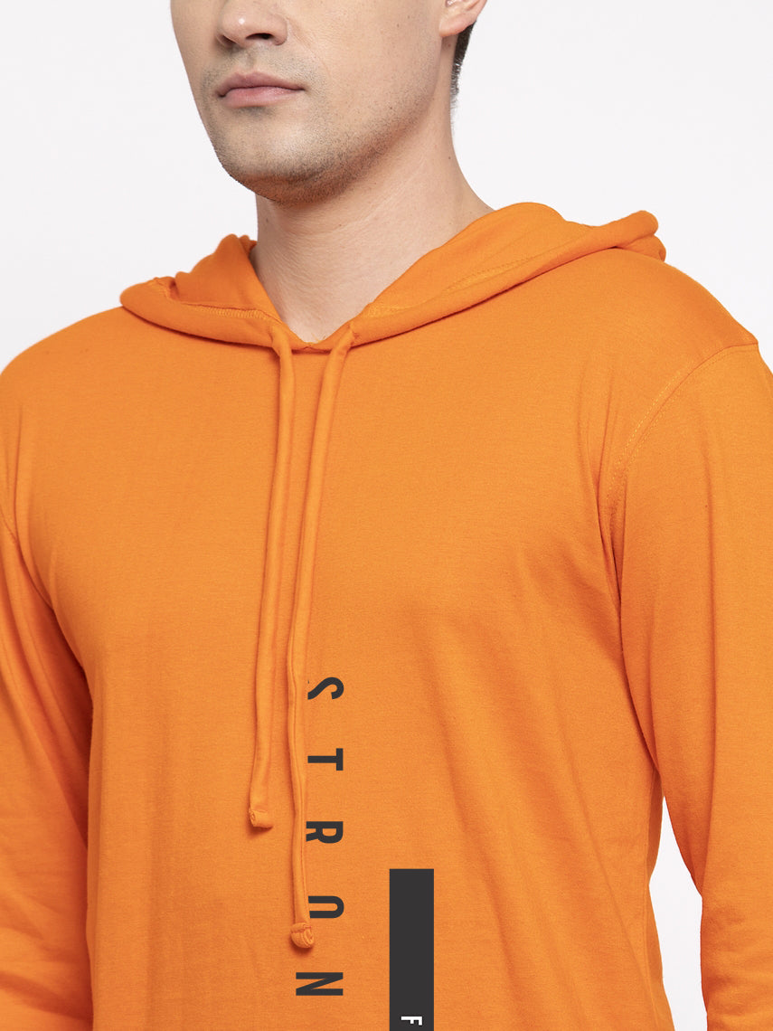 Men's Strong Focused Full Sleeves Hoody T-Shirt - Friskers
