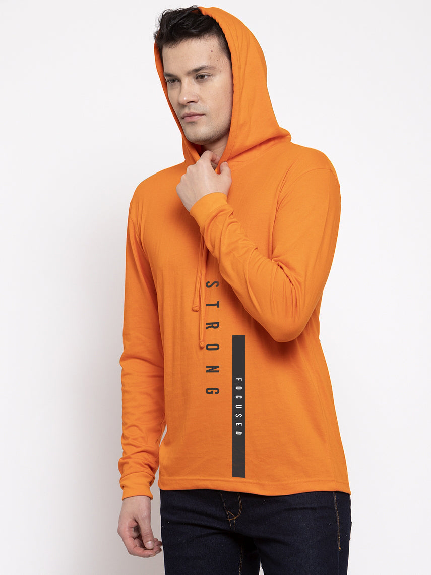 Men's Strong Focused Full Sleeves Hoody T-Shirt - Friskers