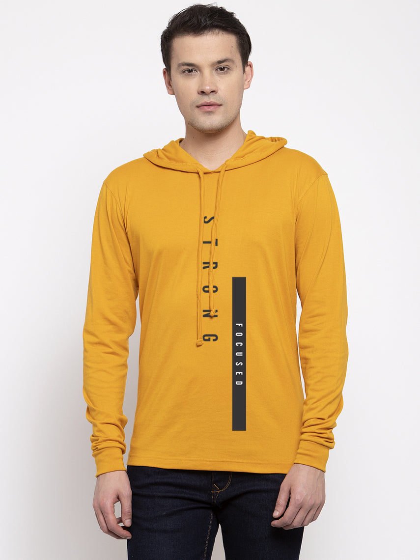 Men's Strong Focused Full Sleeves Hoody T-Shirt - Friskers