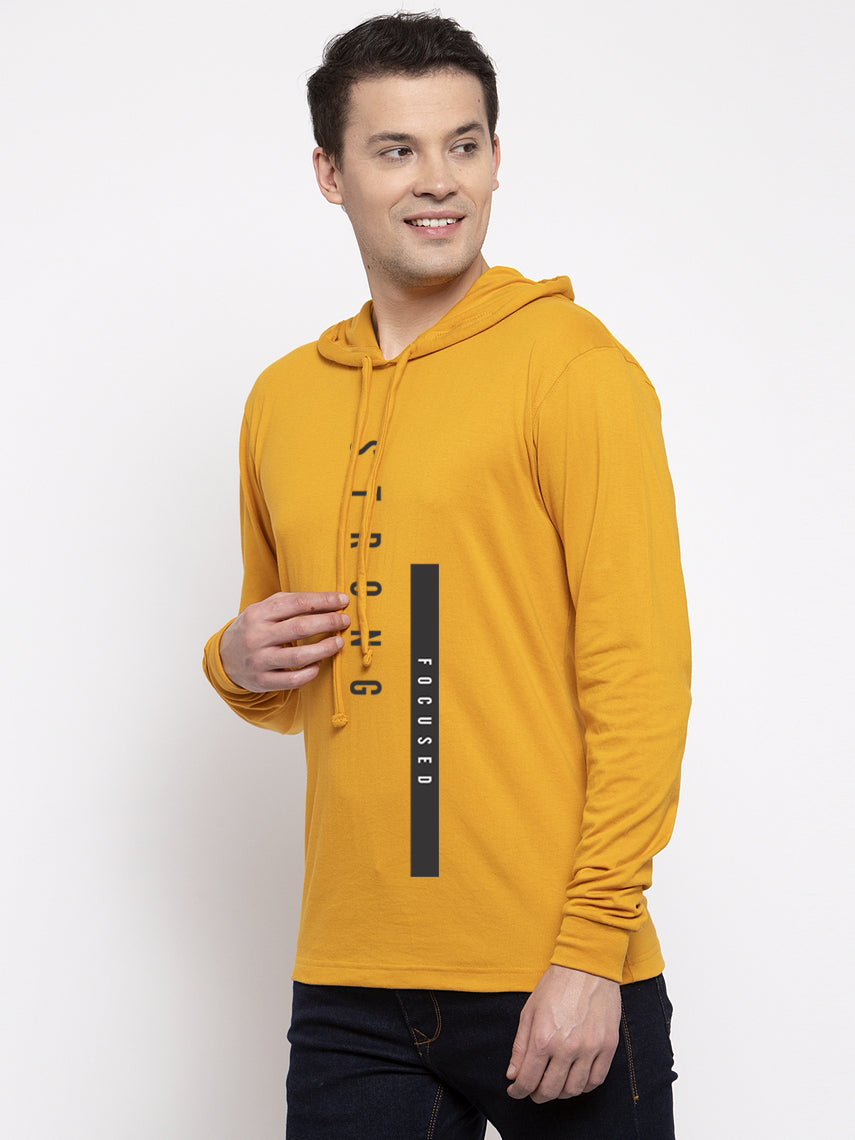 Men's Strong Focused Full Sleeves Hoody T-Shirt - Friskers