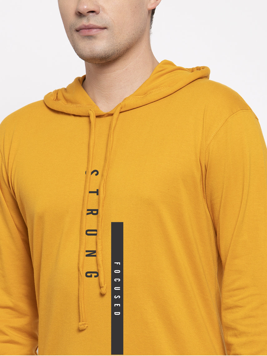 Men's Strong Focused Full Sleeves Hoody T-Shirt - Friskers