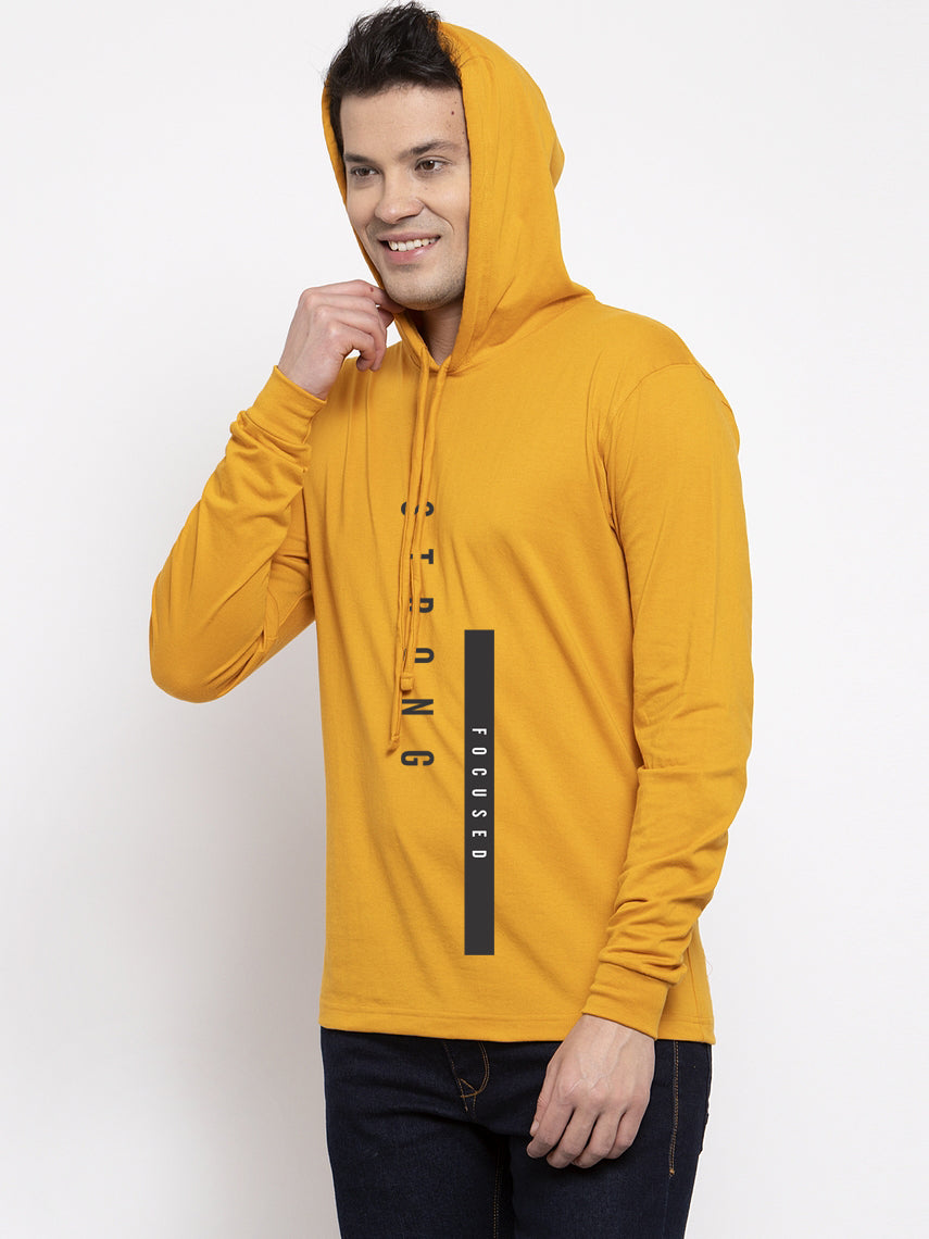 Men's Strong Focused Full Sleeves Hoody T-Shirt - Friskers