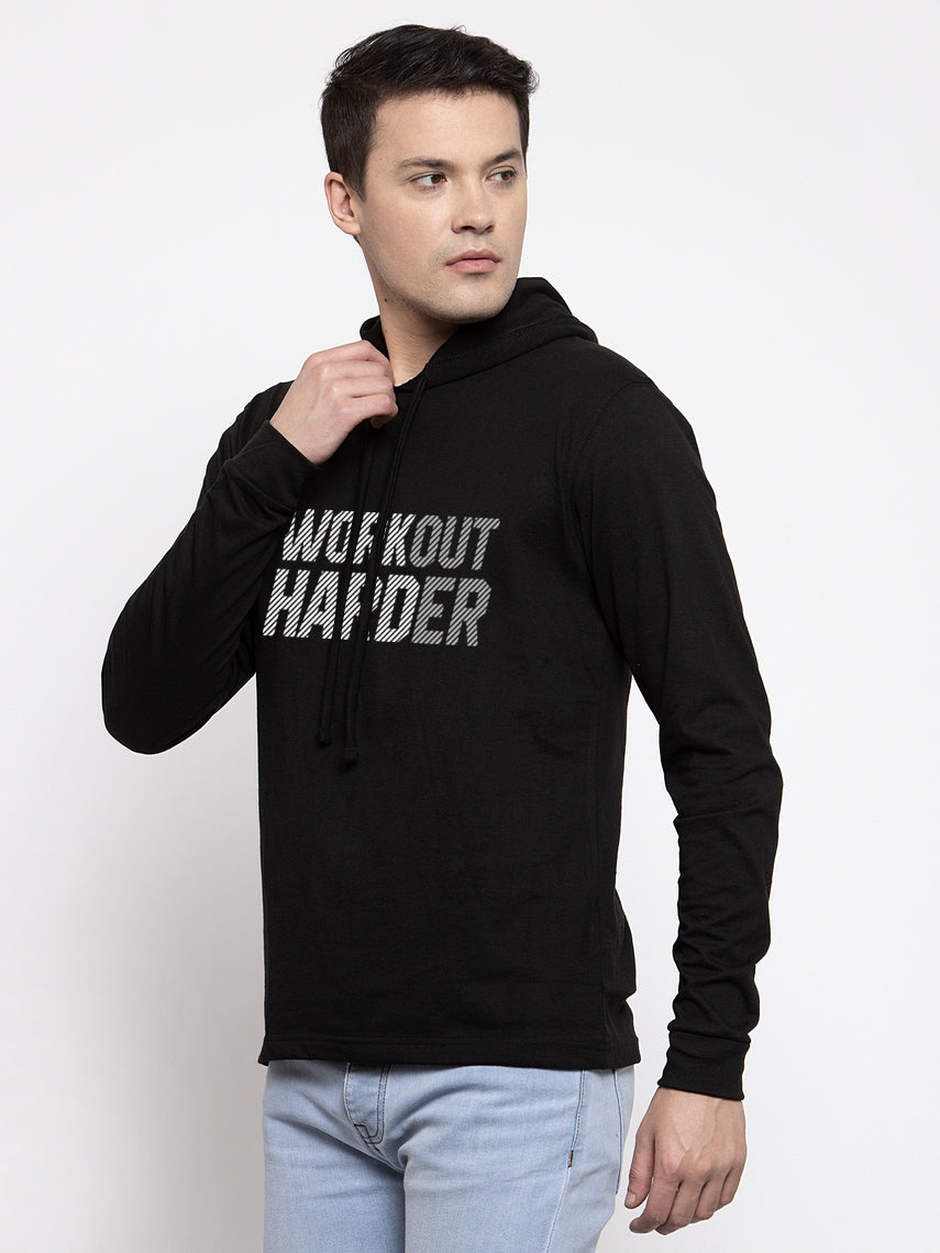 Men's Workout Harder Full Sleeves Hoody T-Shirt - Friskers