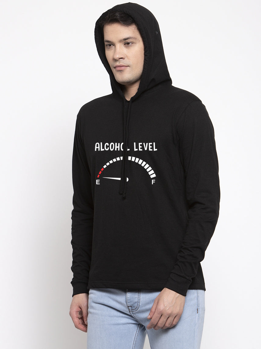 Men's Alcohol Level Full Sleeves Hoody T-Shirt - Friskers
