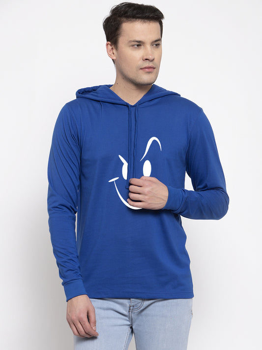 Men's Smiley Full Sleeves Hoody T-Shirt - Friskers