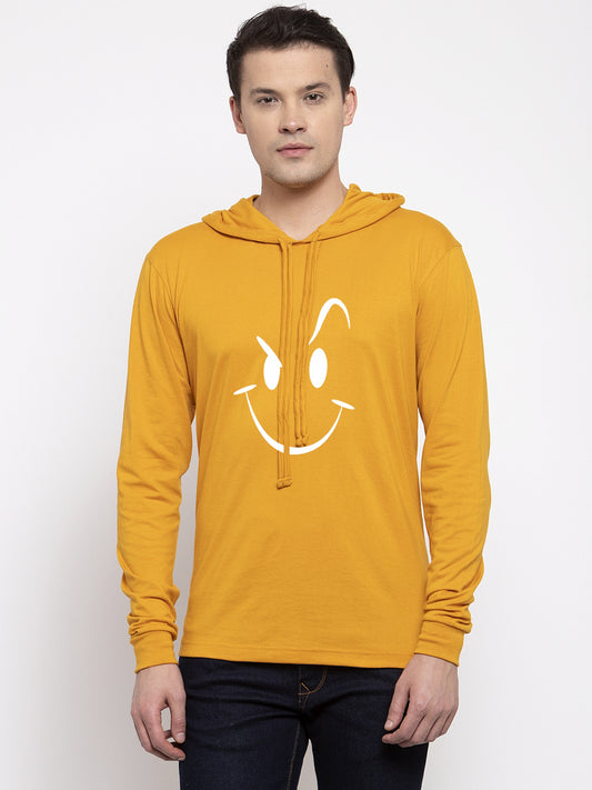 Men's Smiley Full Sleeves Hoody T-Shirt - Friskers