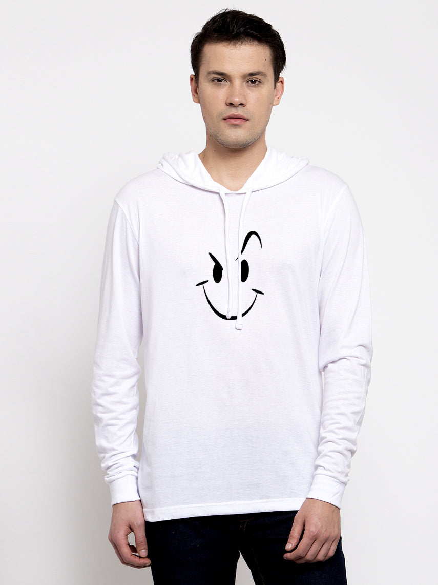 Men's Smiley Full Sleeves Hoody T-Shirt - Friskers