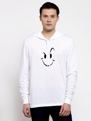 Men's Smiley Full Sleeves Hoody T-Shirt - Friskers