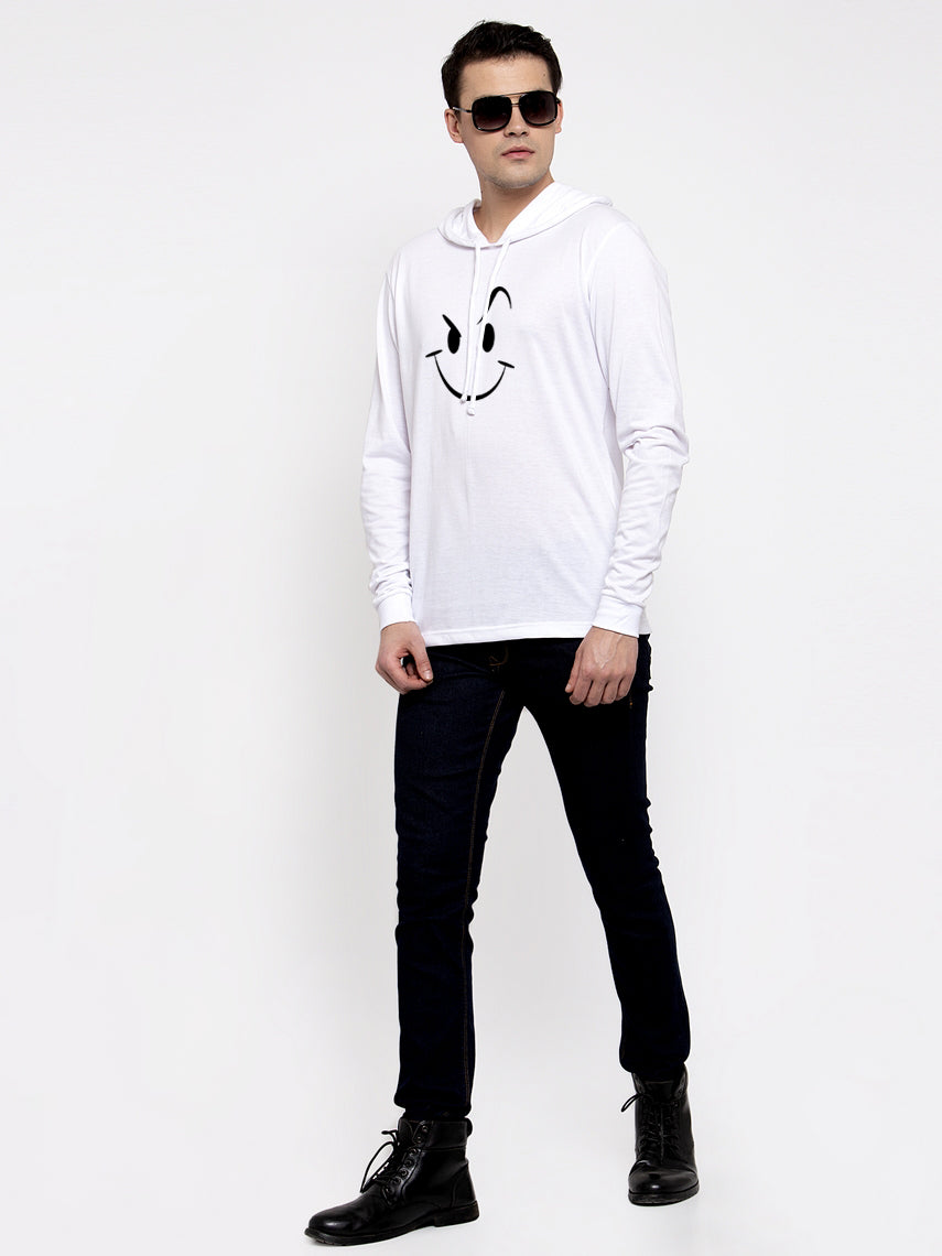 Men's Smiley Full Sleeves Hoody T-Shirt - Friskers