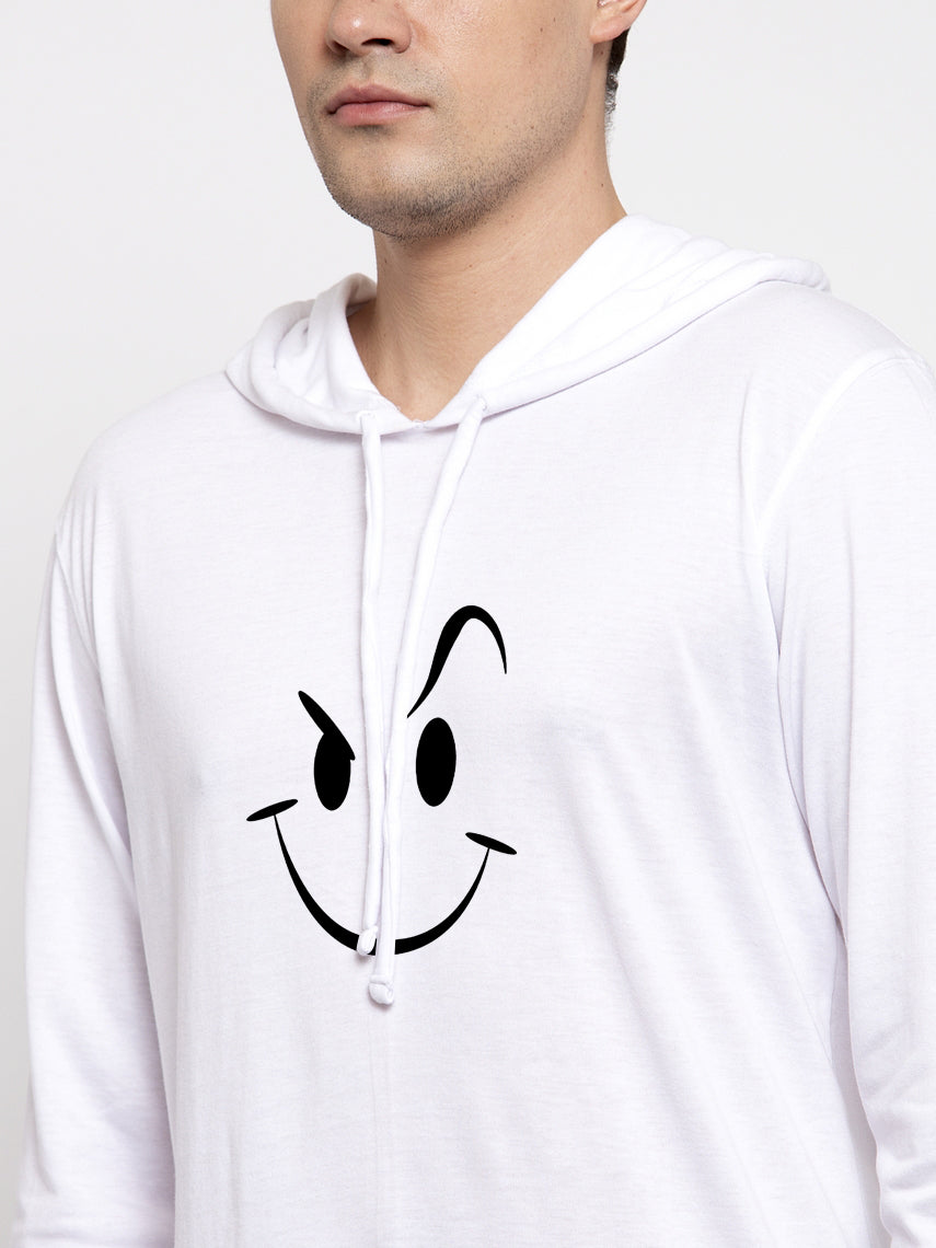 Men's Smiley Full Sleeves Hoody T-Shirt - Friskers