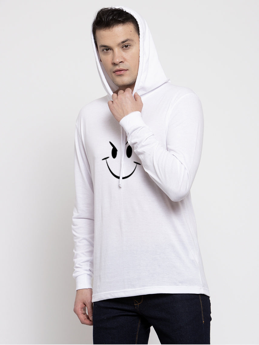 Men's Smiley Full Sleeves Hoody T-Shirt - Friskers