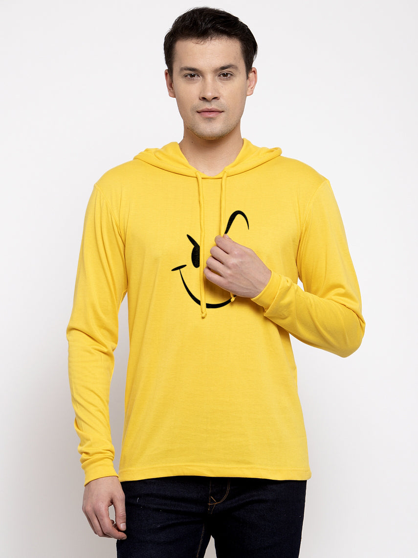 Men's Smiley Full Sleeves Hoody T-Shirt - Friskers