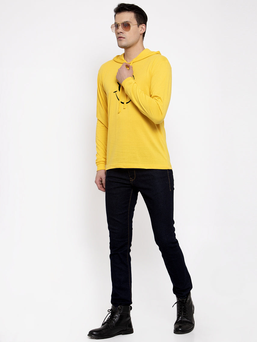 Men's Smiley Full Sleeves Hoody T-Shirt - Friskers