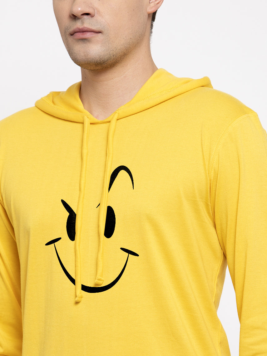 Men's Smiley Full Sleeves Hoody T-Shirt - Friskers