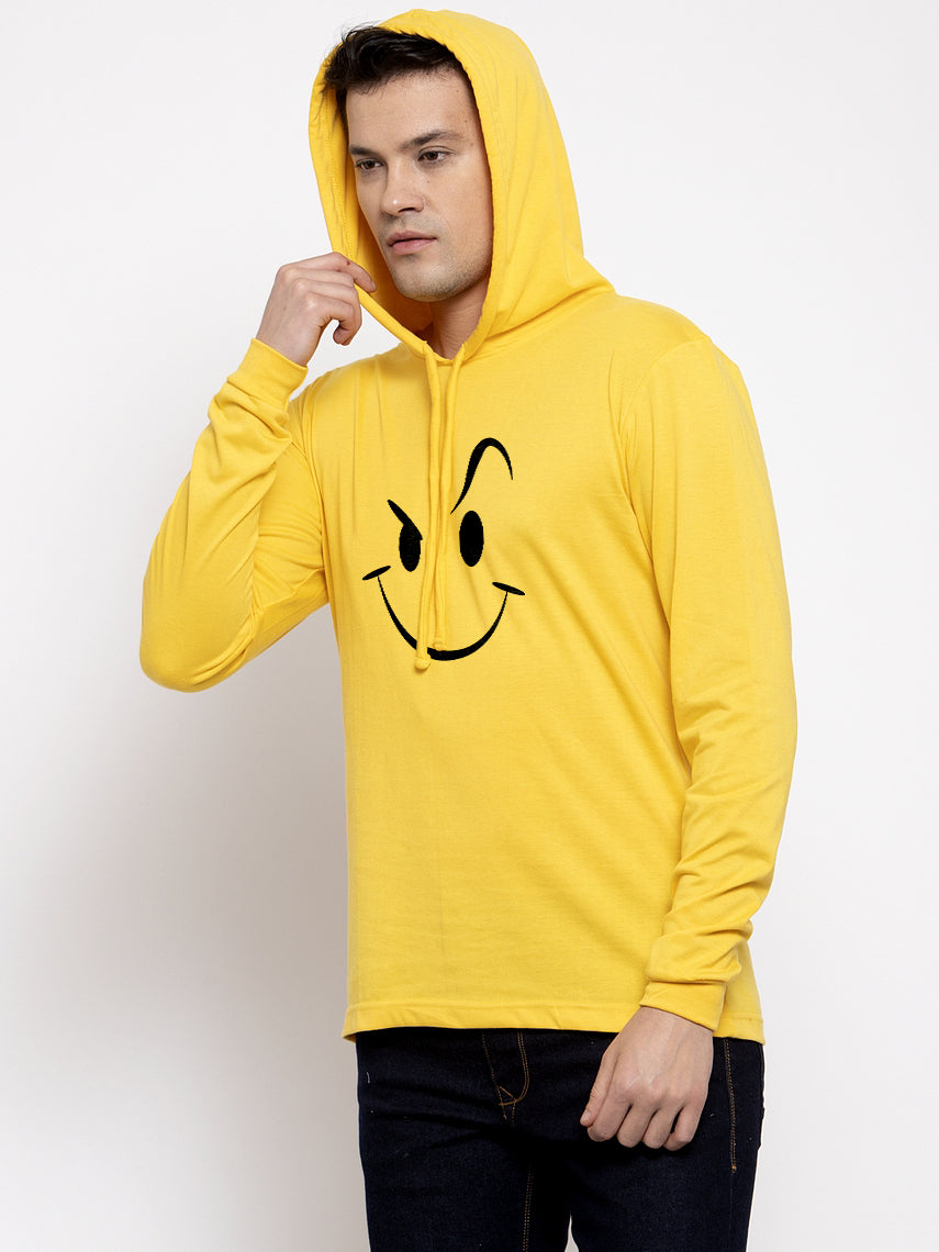 Men's Smiley Full Sleeves Hoody T-Shirt - Friskers