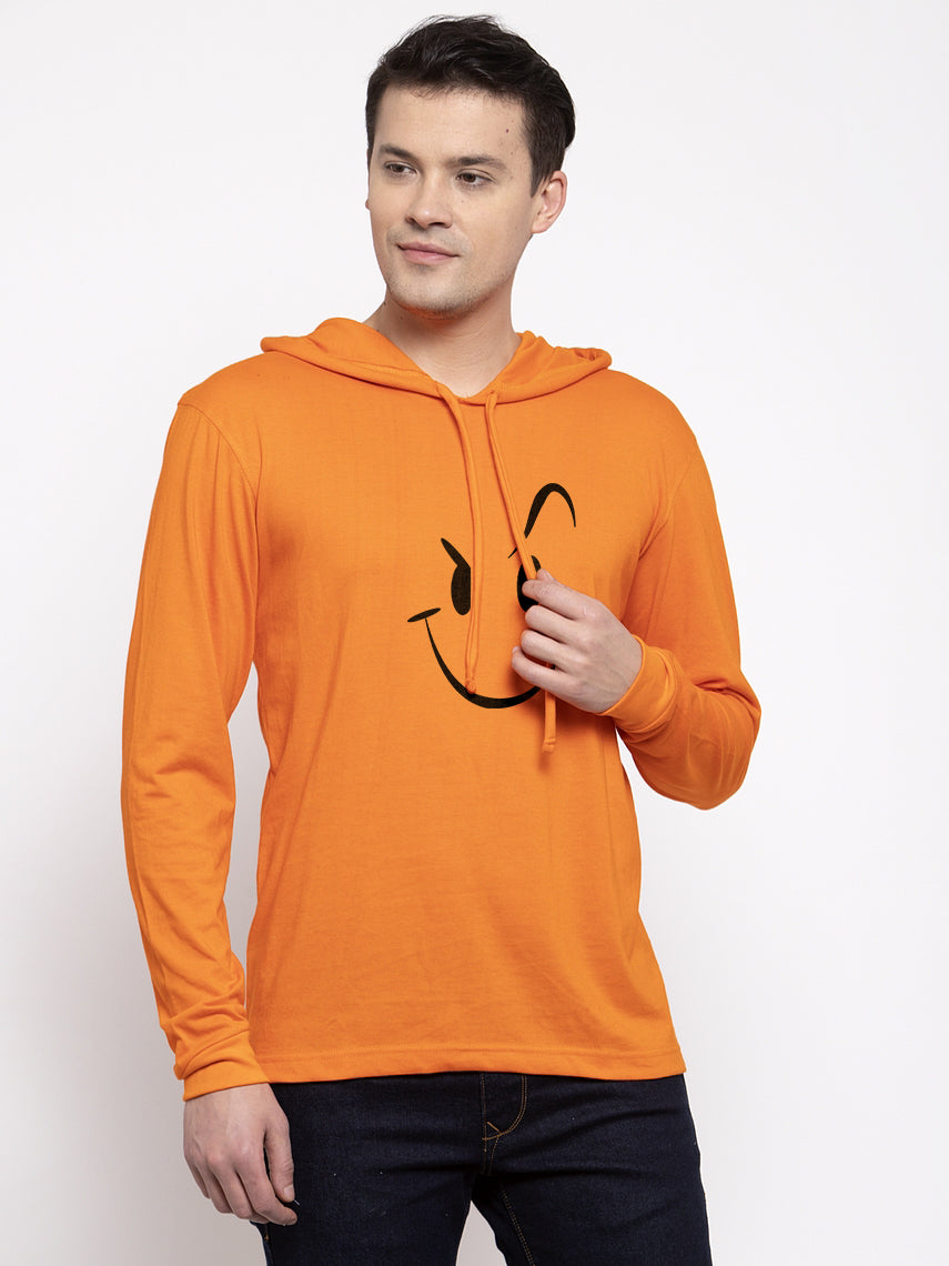 Men's Smiley Full Sleeves Hoody T-Shirt - Friskers