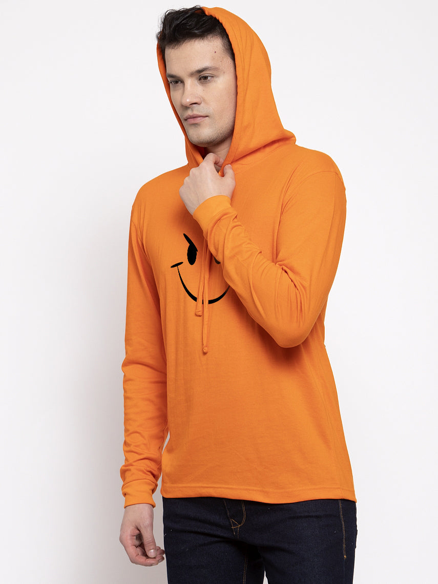 Men's Smiley Full Sleeves Hoody T-Shirt - Friskers