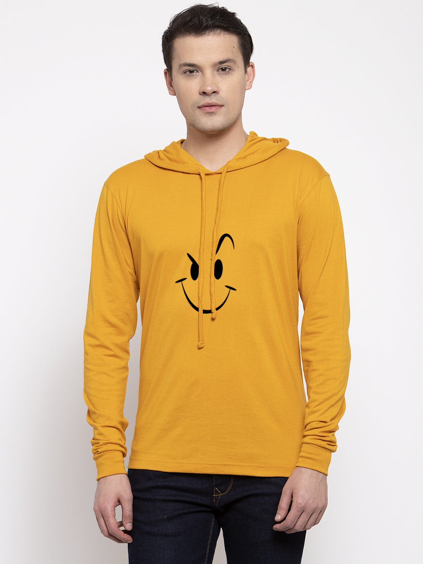 Men's Smiley Full Sleeves Hoody T-Shirt - Friskers