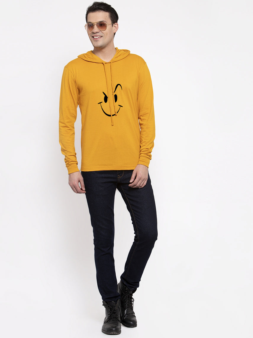Men's Smiley Full Sleeves Hoody T-Shirt - Friskers