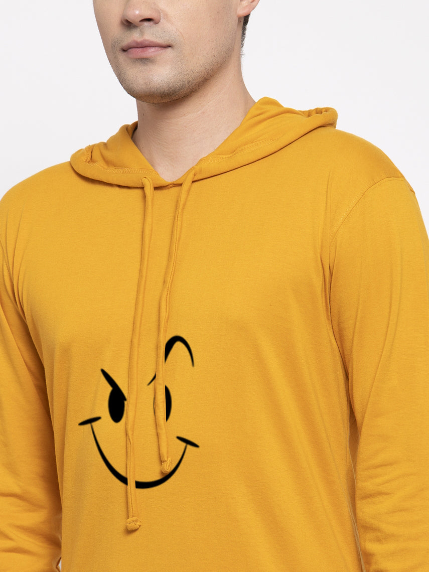 Men's Smiley Full Sleeves Hoody T-Shirt - Friskers