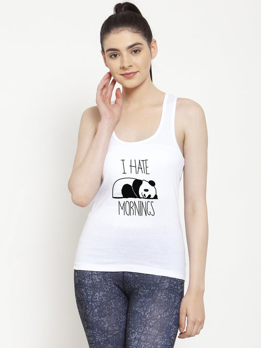 I Hate Morning Printed Women Tank Top/Vest - Friskers