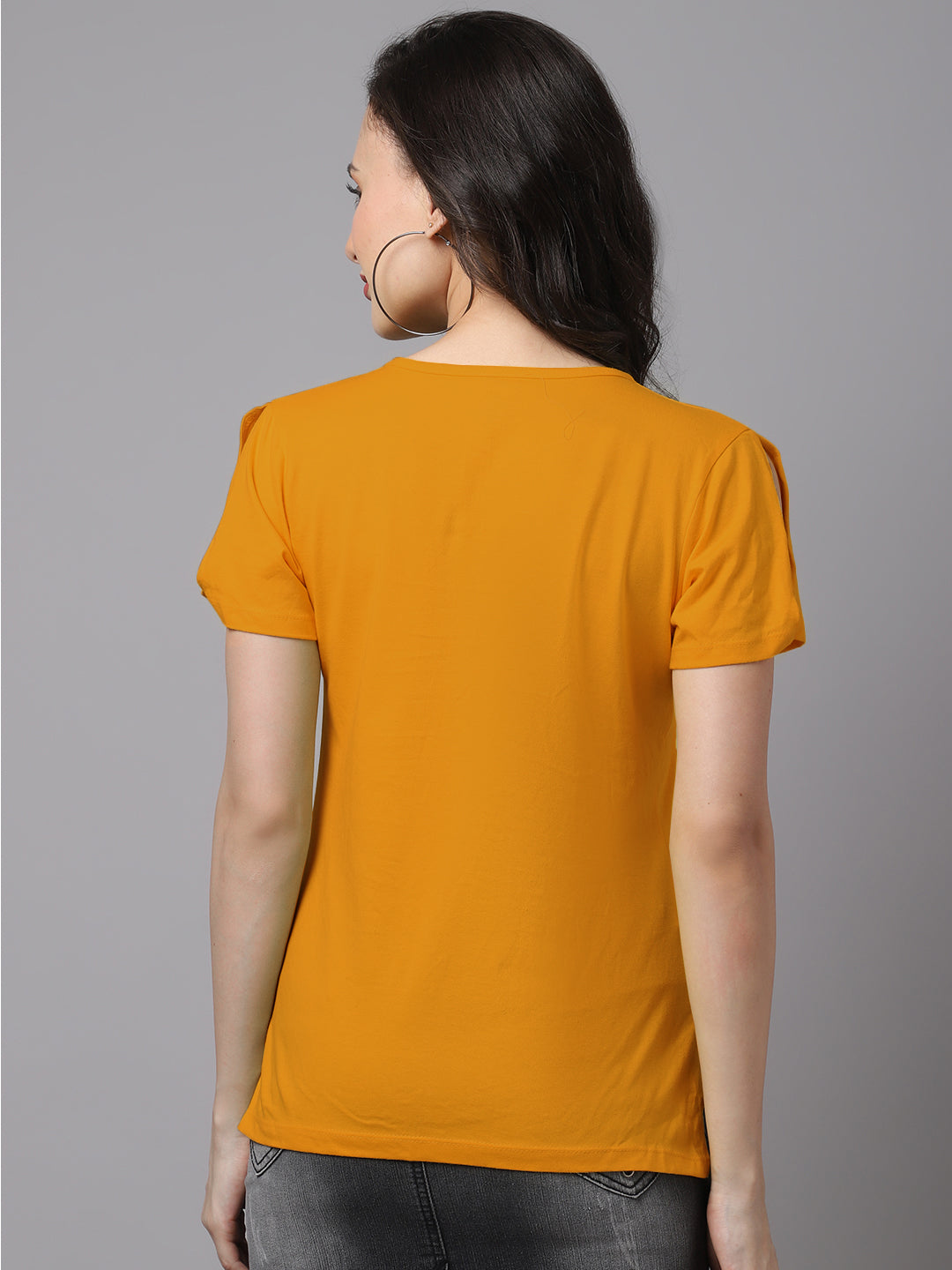 Women Slit Sleeves Pure Cotton T-Shirt - Friskers