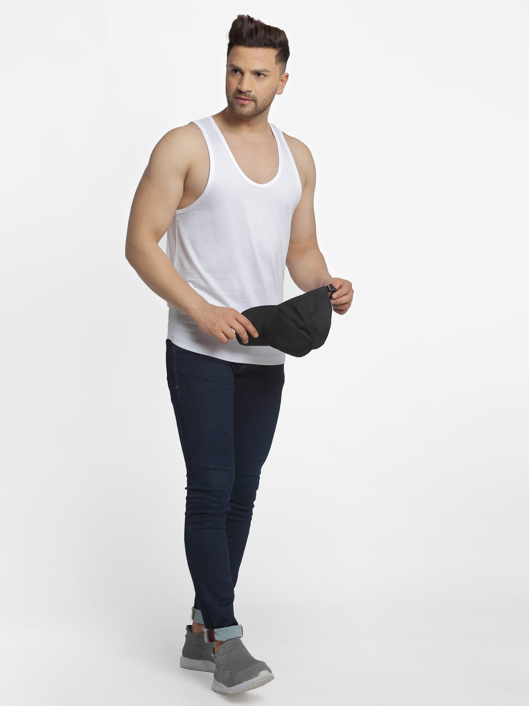 Men Solid Innerwear Gym Vest - Friskers