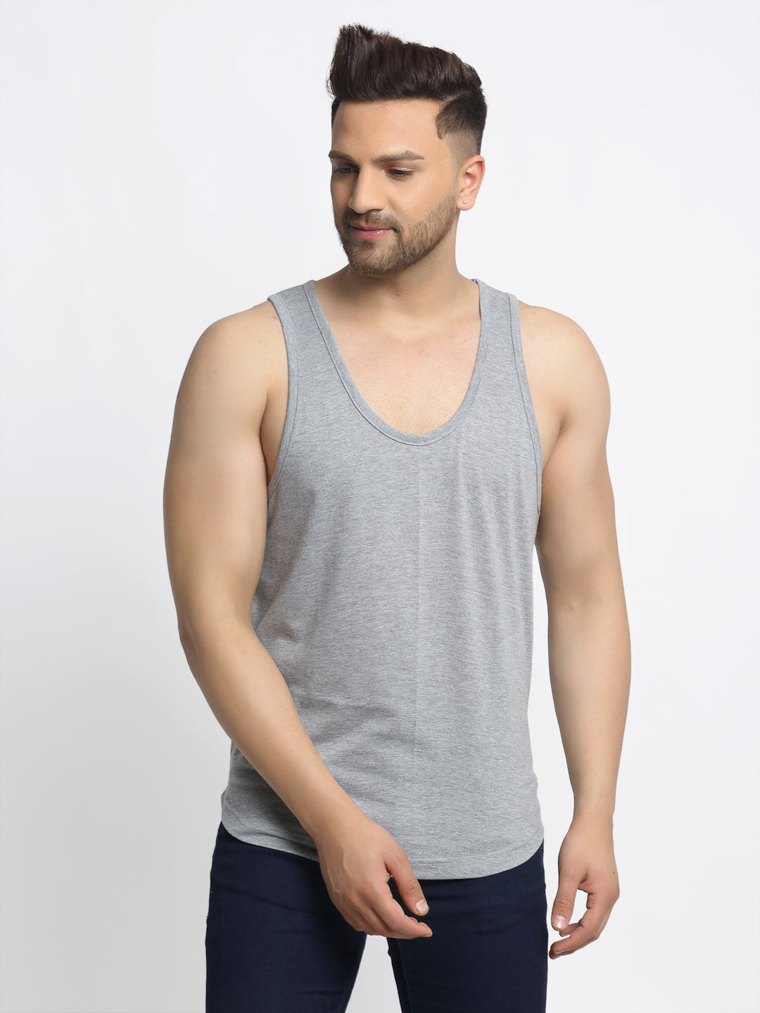 Men Solid Innerwear Gym Vest - Friskers