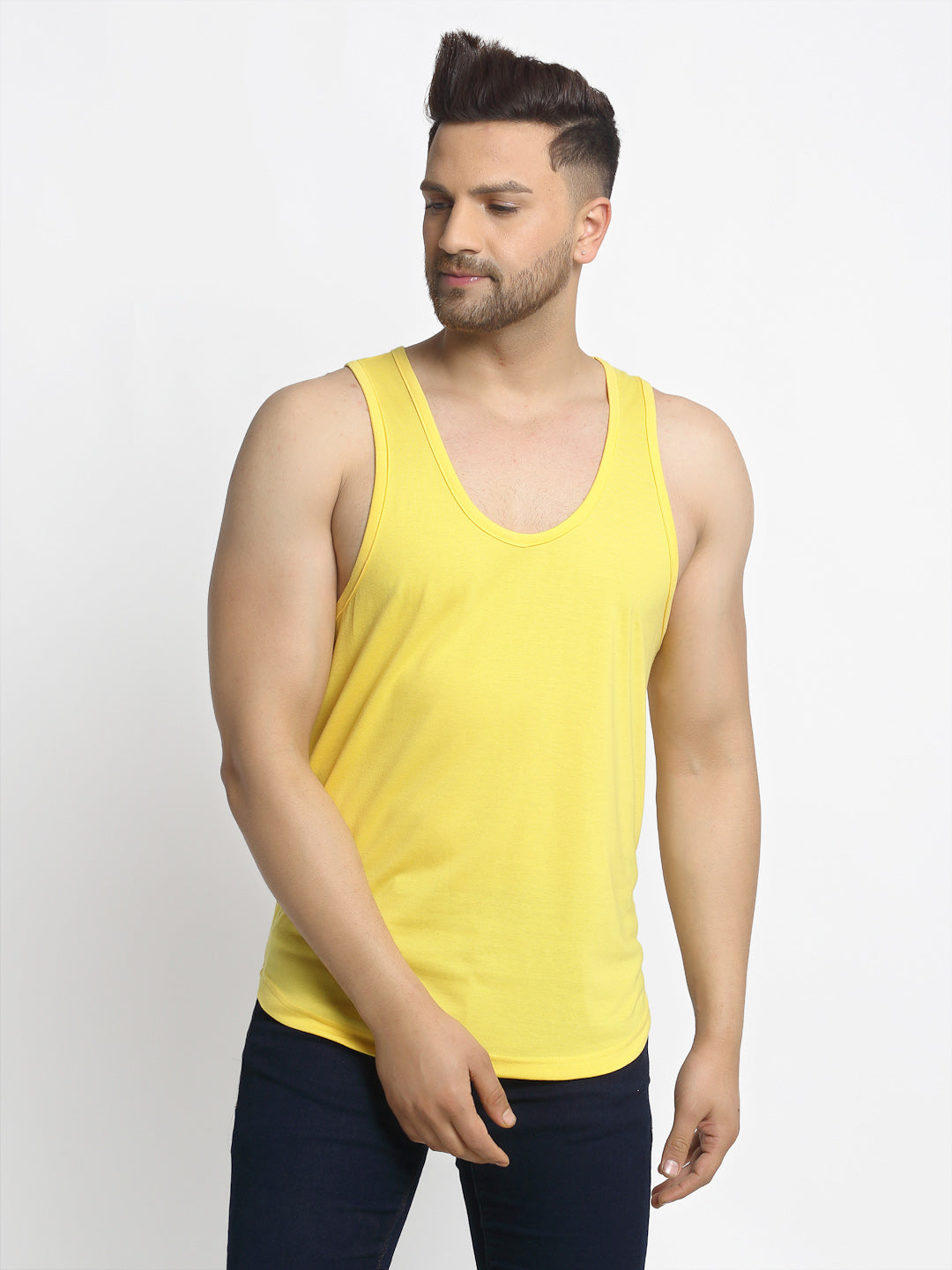 Men Solid Innerwear Gym Vest - Friskers