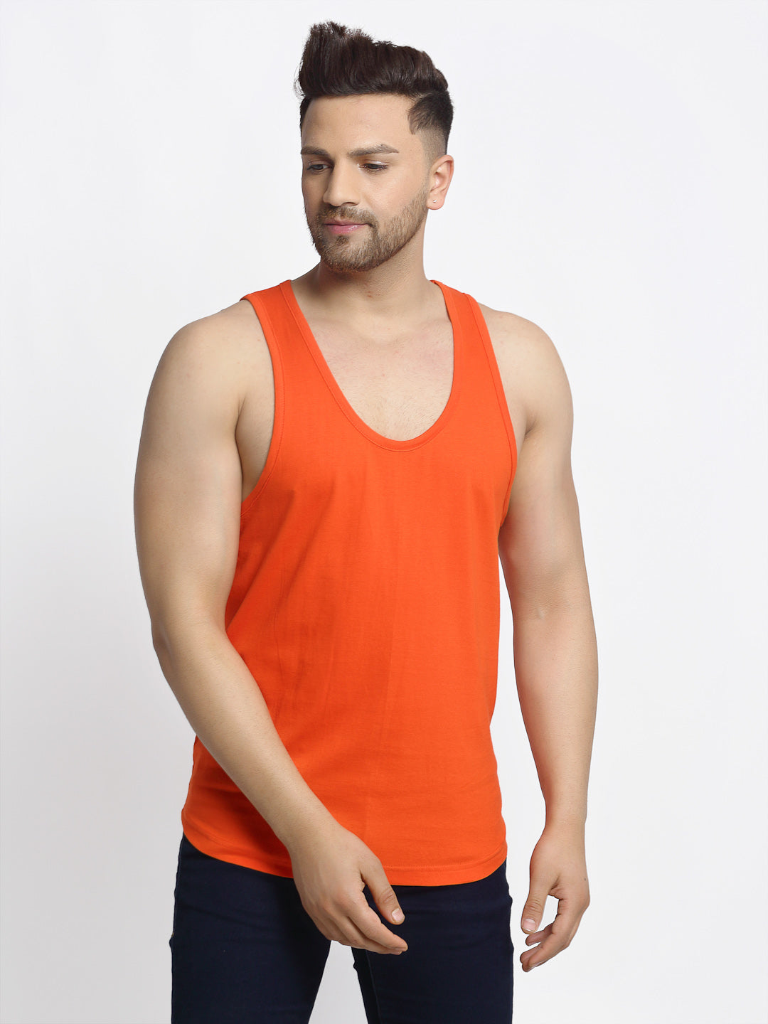 Men Solid Innerwear Gym Vest - Friskers
