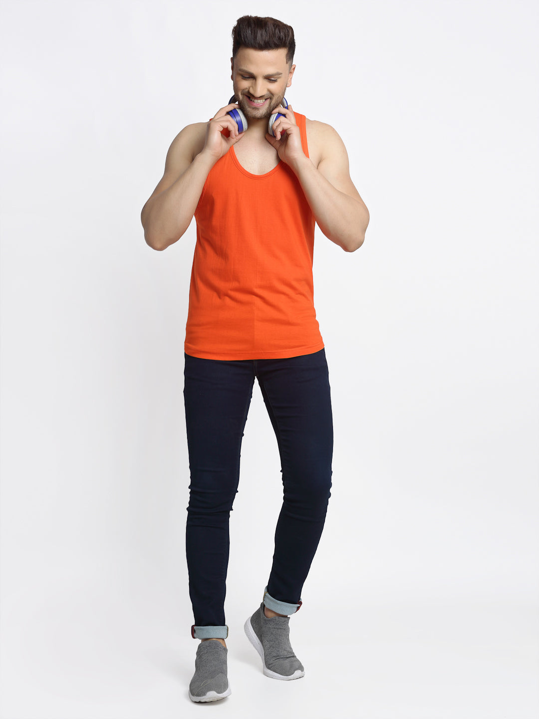 Men Solid Innerwear Gym Vest - Friskers