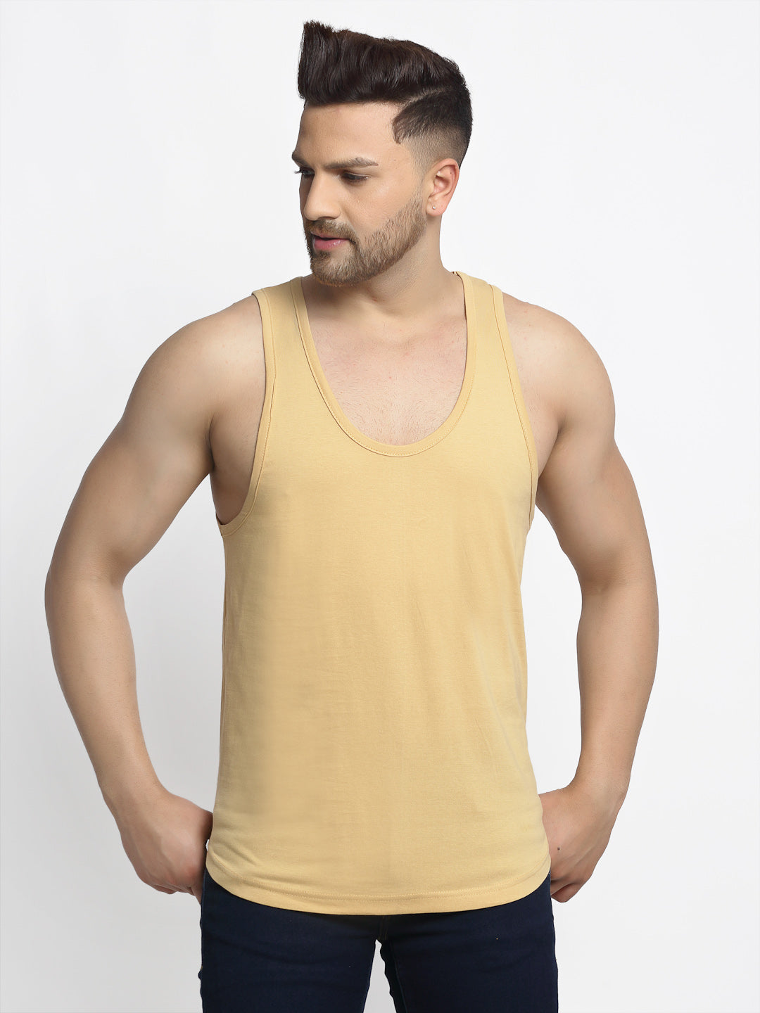 Men Solid Innerwear Gym Vest - Friskers