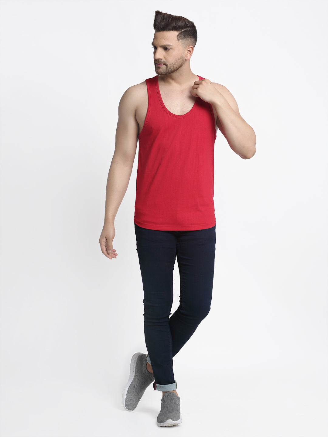 Men Solid Innerwear Gym Vest - Friskers