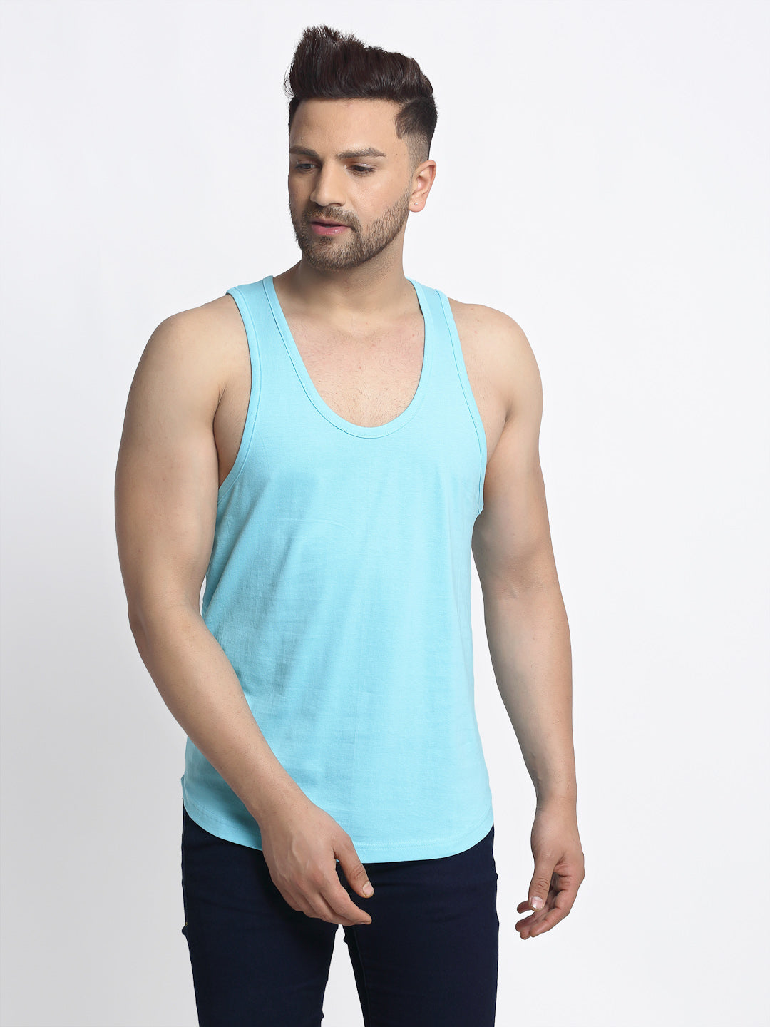 Men Solid Innerwear Gym Vest - Friskers