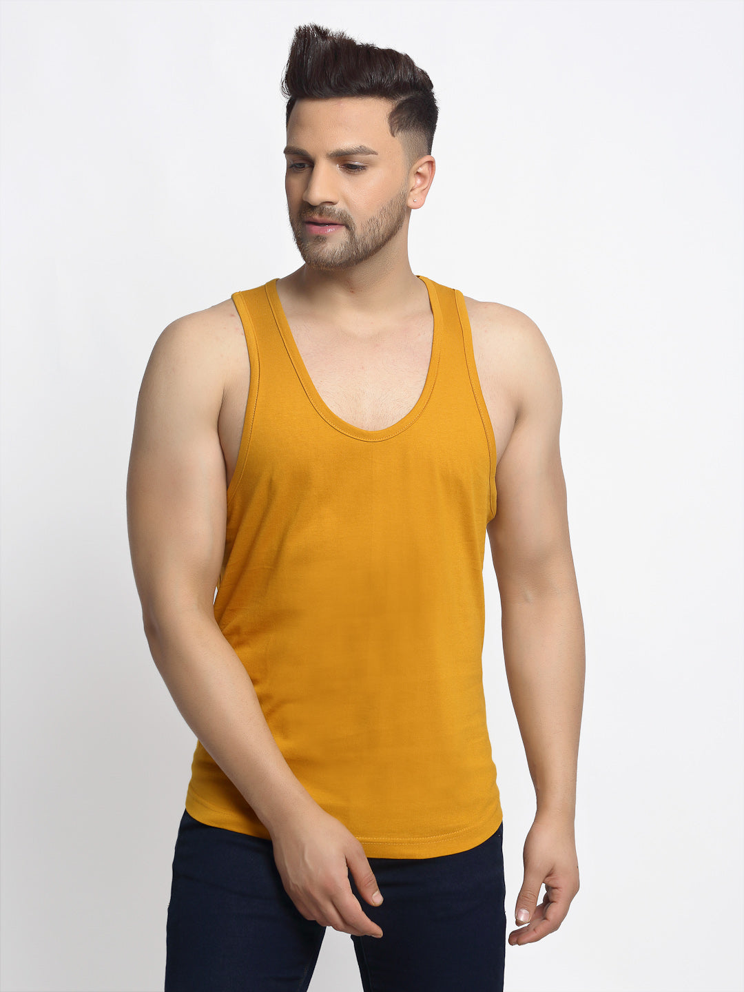 Men Solid Innerwear Gym Vest - Friskers