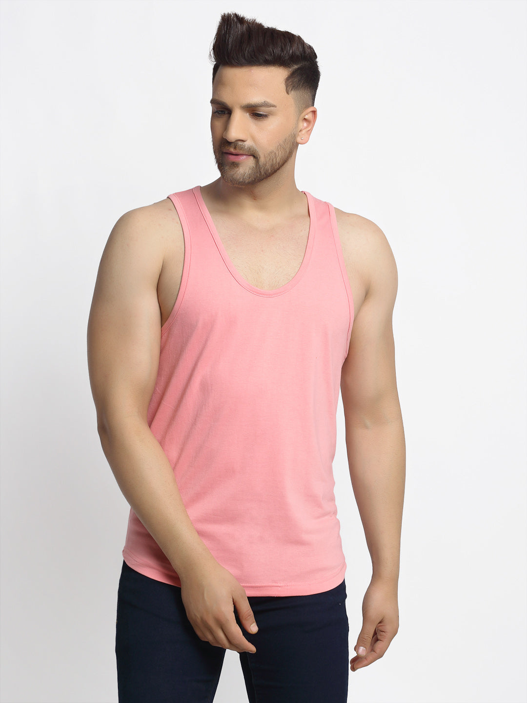 Men Solid Innerwear Gym Vest - Friskers